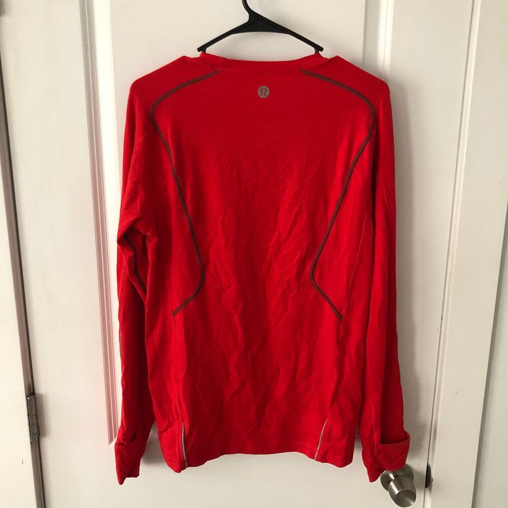 Lululemon Men's Long Sleeve T Shirt Red Size M *Missing Tag* Base Layer Running - Picture 6 of 13